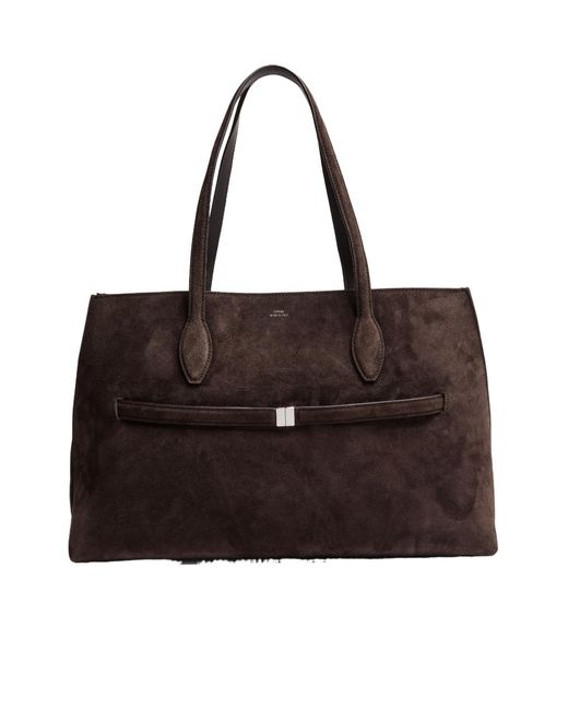Totême Black Suede Lounge Tote Bag