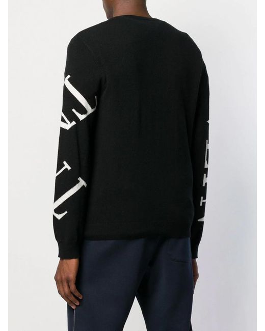 Valentino Black Logo Printed Sweater for men
