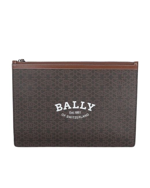 Bally Black Monogram Logo Handbag for men