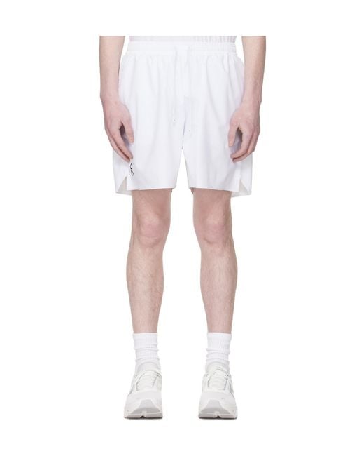On Shoes White 5 Court Elastic Waist Shorts for men