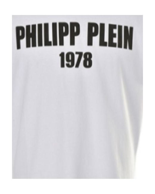 Philipp Plein White Printed Logo T-Shirt for men