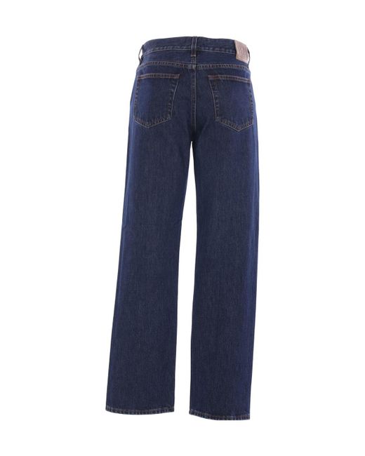 Totême Blue Totême Logo Patch Straight-Leg Jeans