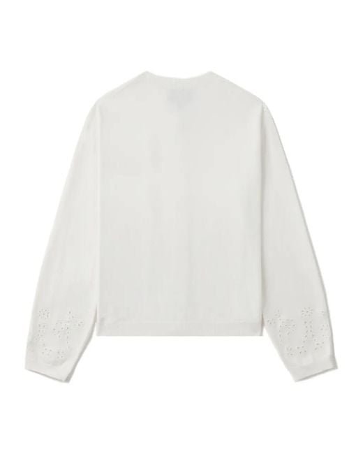 A.P.C. White Crew Neck Cardigan