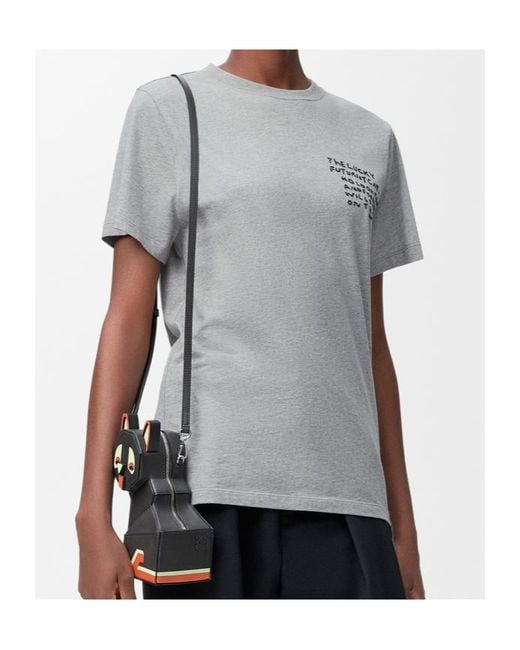 Loewe Gray X Louis Wain Cotton Embroidered T-Shirt