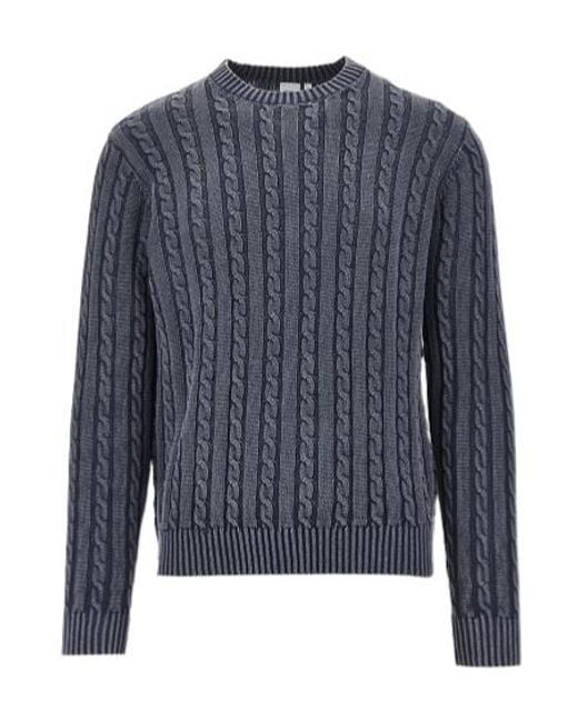Aspesi Blue Cable-Knit Sweater for men