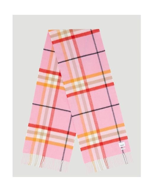 Burberry Pink Vintage Check-Print Cashmere Scarf