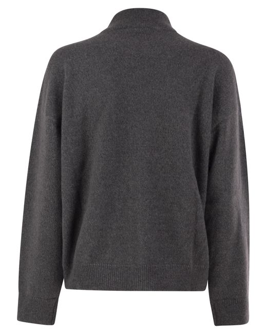 Peserico Black Long-Sleeve Casual Zip-Up Jacket