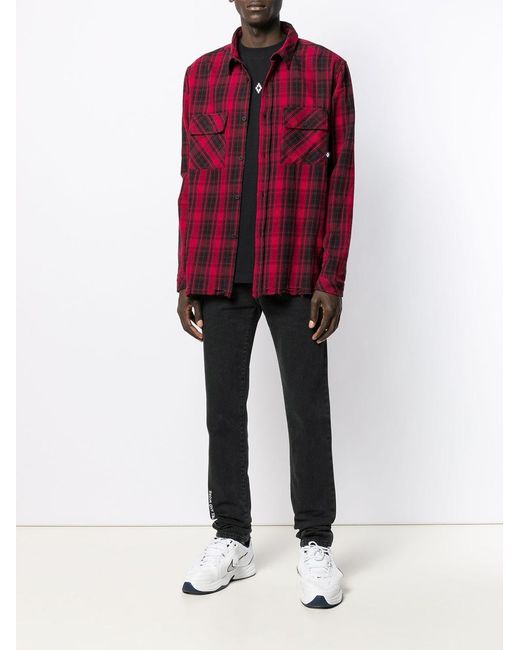 Marcelo Burlon Red Check Print Shirt for men
