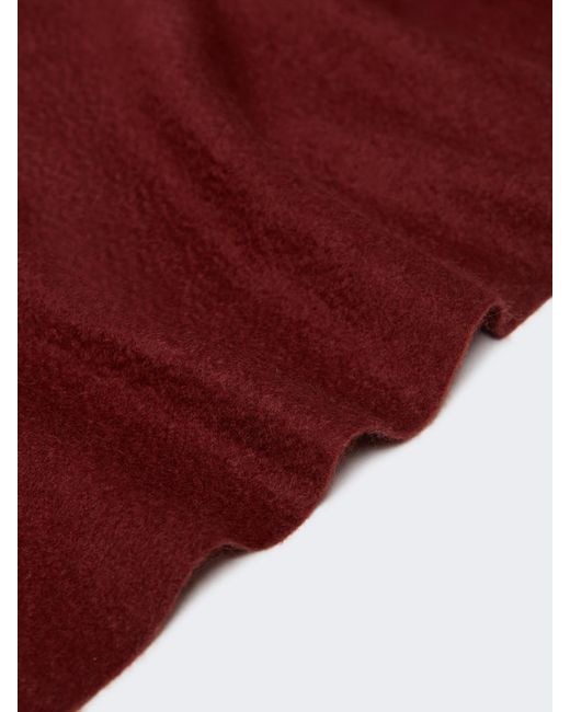 Max Mara Logo Embroidered Fringed Edge Scarf