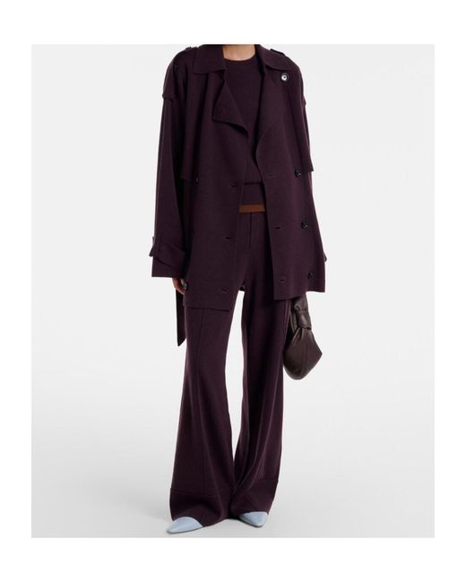Jardin Des Orangers Purple Wool And Cashmere Wide-Leg Pants