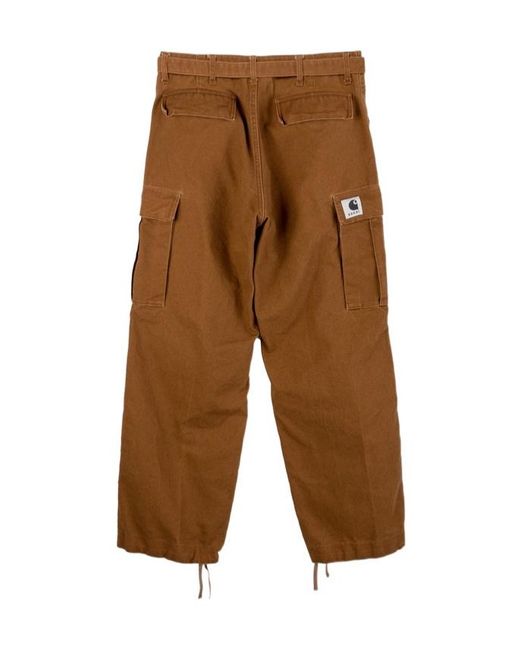 Sacai Brown X Carhartt Wip Duck Cotton Trousers