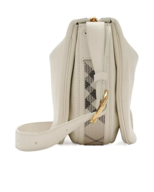 Burberry White Tavistock Flap Shoulder Bag