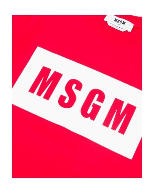 MSGM Red Logo Hoodie