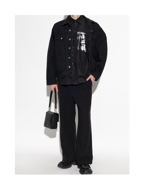 DSquared² Blue Long Sleeved Graphic-Stamp Shirt for men