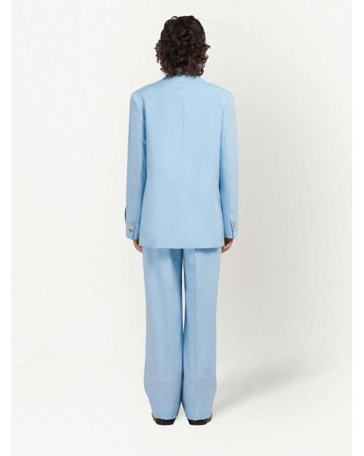 Marni Blue Wide-Leg Casual Pants