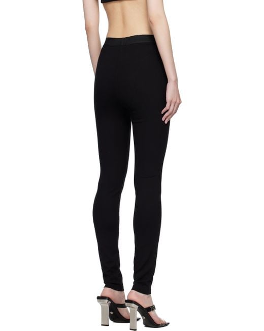 Versace Black Logo Patch Leggings