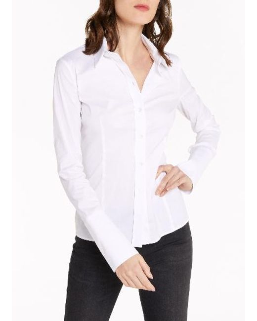 Patrizia Pepe White Long-Sleeved Button-Up Shirt