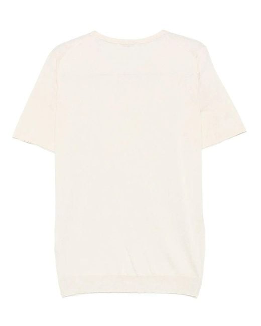 Roberto Collina White Short-Sleeve Knitted Silk T-Shirt for men