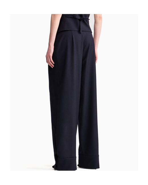GIORGIO ARMANI X ALANUI Blue Giorgio Armani For Alanui Pure Virgin Wool Trousers With Pleats
