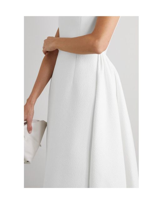 Emilia Wickstead White Vittoria Ruched Cloqué Gown