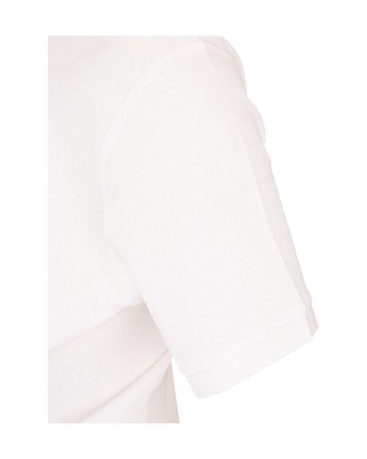Burberry White Logo Print Piqué Polo Shirt for men