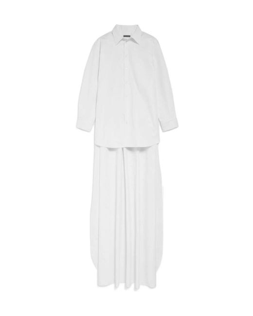 Balenciaga White Maxi Train Shirt