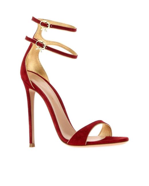 Gianvito Rossi Red Ankle Strap Sandal