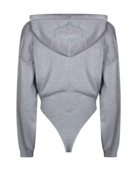 Elisabetta Franchi Gray Hooded Bodysuit