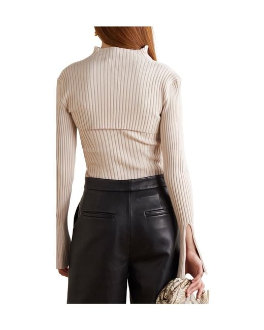 Safiyaa Natural Nouvel Ribbed-Knit Sweater And Tank Set