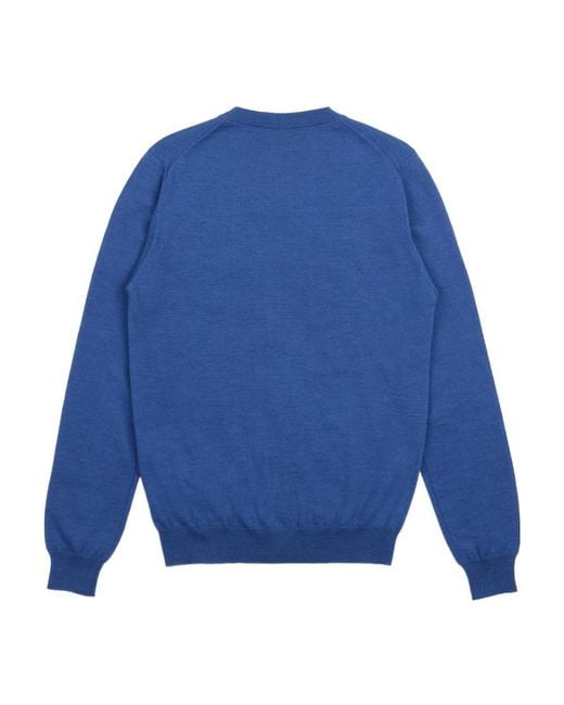 Armani Collezioni Blue Logo Knitted Cardigan for men