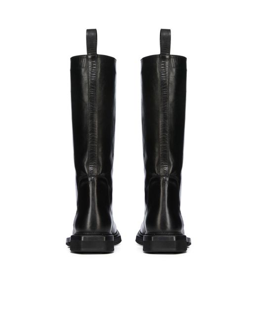 Rick Owens Black Cyclops Leather Knee-High Boots
