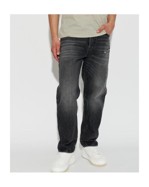 DIESEL Gray D Macs Straight-Leg Distressed Jeans for men