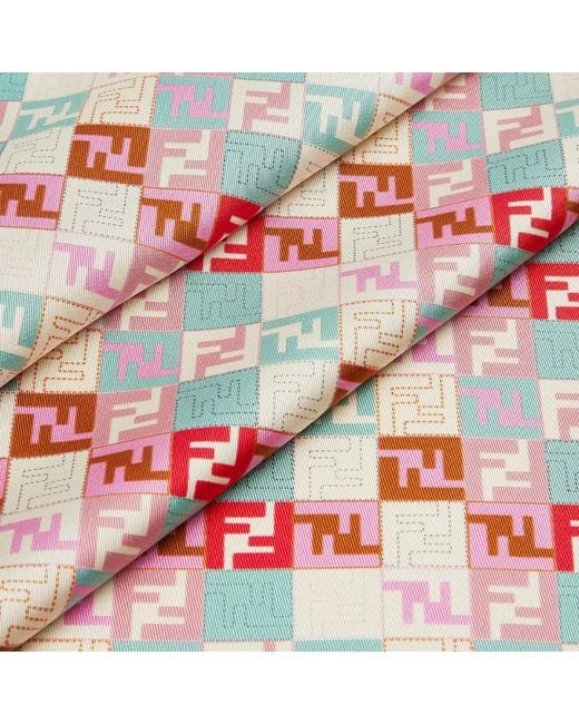 Fendi Pink Ff-Pattern Square Scarf