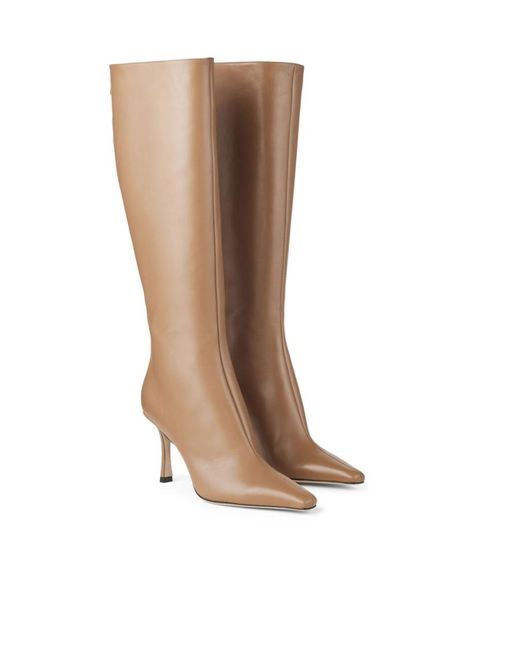 Jimmy Choo White Agathe Knee-Length Boots