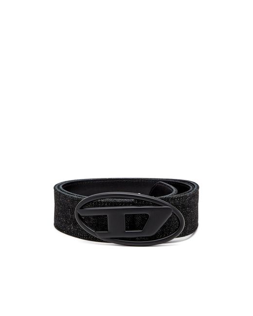 DIESEL White Logo Buckle Embellished Denim Belt for men