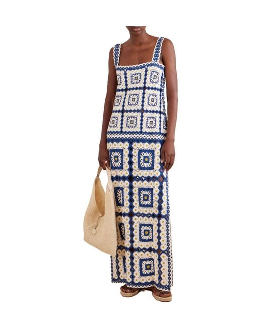 ALÉMAIS Blue Dolly Crochet Cotton Dress