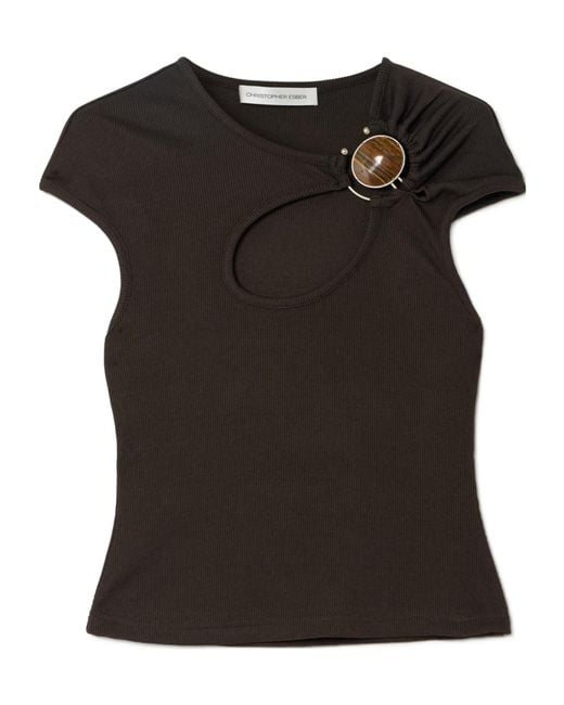 Christopher Esber Black Hollow T-Shirt