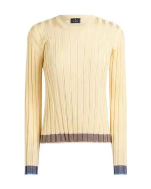 Etro Natural Ribbed Sweater
