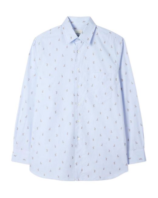Paul Smith Blue Rabbit Print Shirt for men