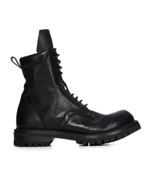 Rick Owens Black Army Biker Boots for men