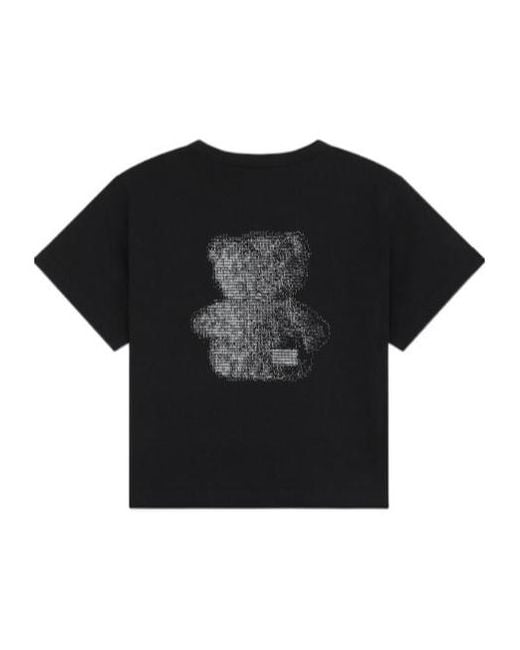 we11done Black Teddy-Print T-Shirt