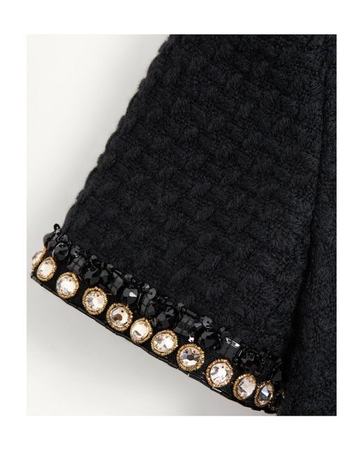 Valentino Black Embroidered Canestrello Tweed Short Dress