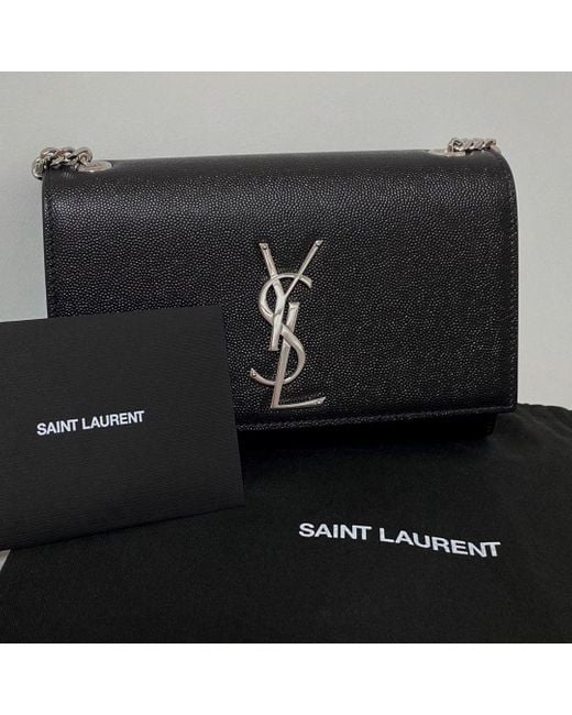 Saint Laurent Black Kate Logo Plaque Small Shoulder Bag