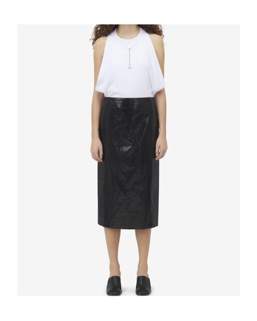 McQueen Black Tarpaulin Pencil Skirt