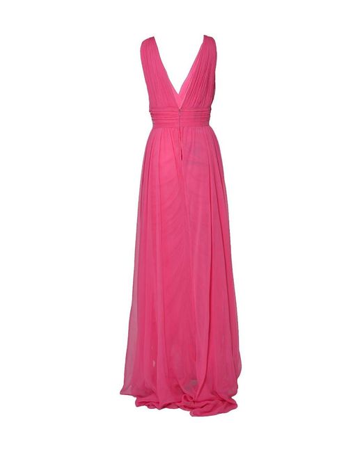 Alberta Ferretti Pink Draped Sleeveless Gown