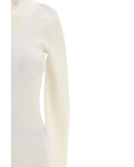 Joseph White Long-Sleeve Ribbed Sweater