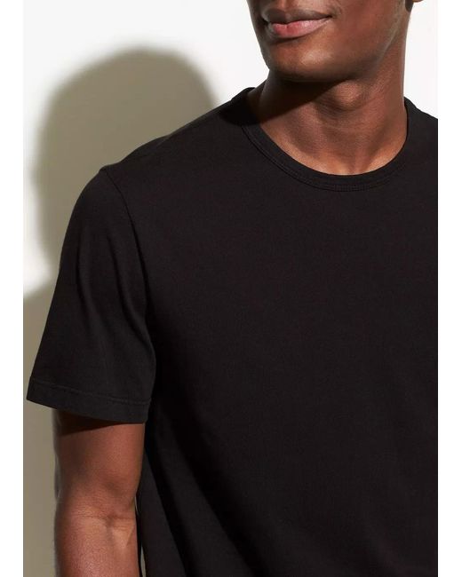 Vince Black T-Shirt With Round Neck And Short Sleeves for men