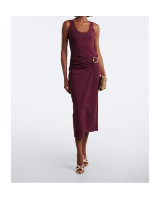 Jonathan Simkhai Purple Genne Gathered Midi Dress
