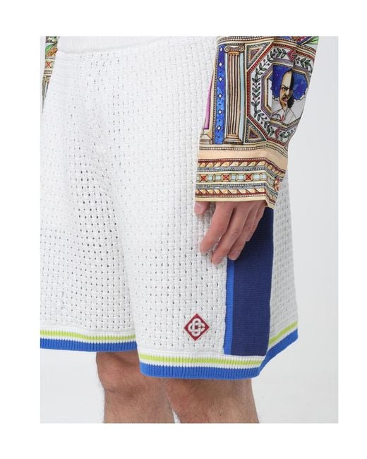 Casablanca Blue Logo Patch Crochet Shorts for men