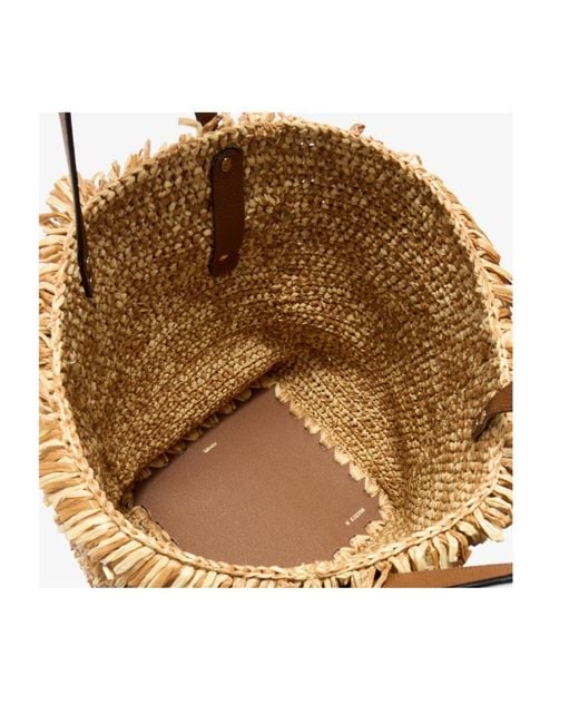 Valextra Brown Wavy Raffia Tote Bag